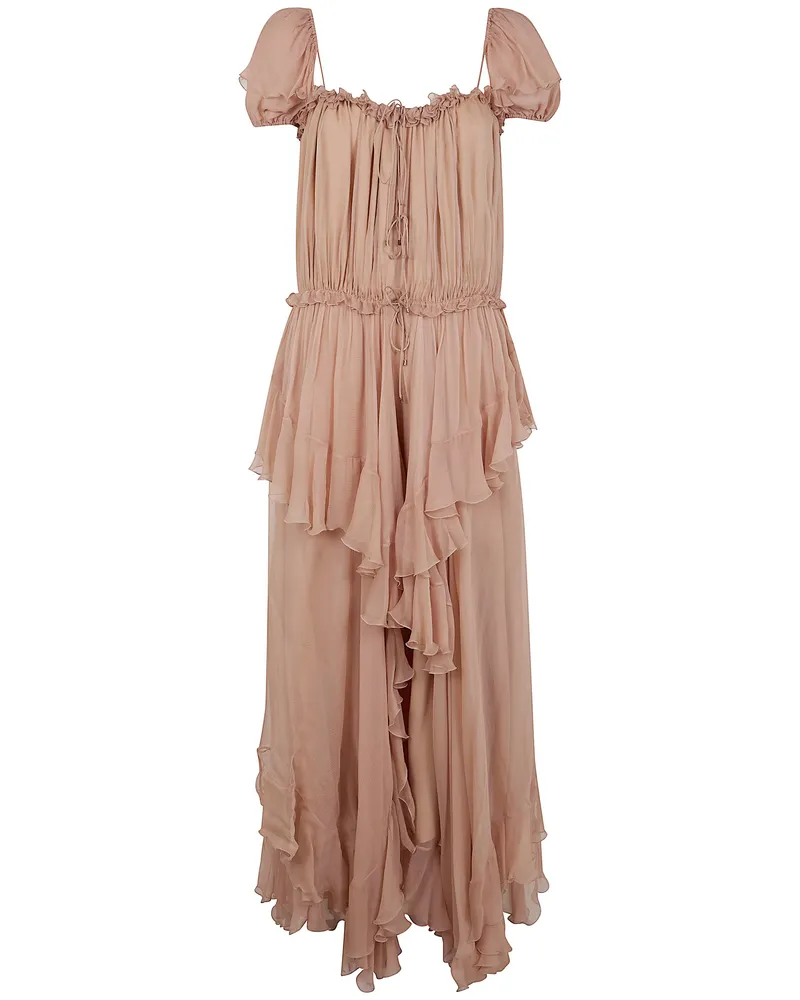 Chloé Voile Classic Midi Dress Pink