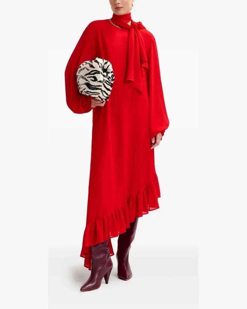 Essentiel Iflower" Pussy Bow Tie Dress Red