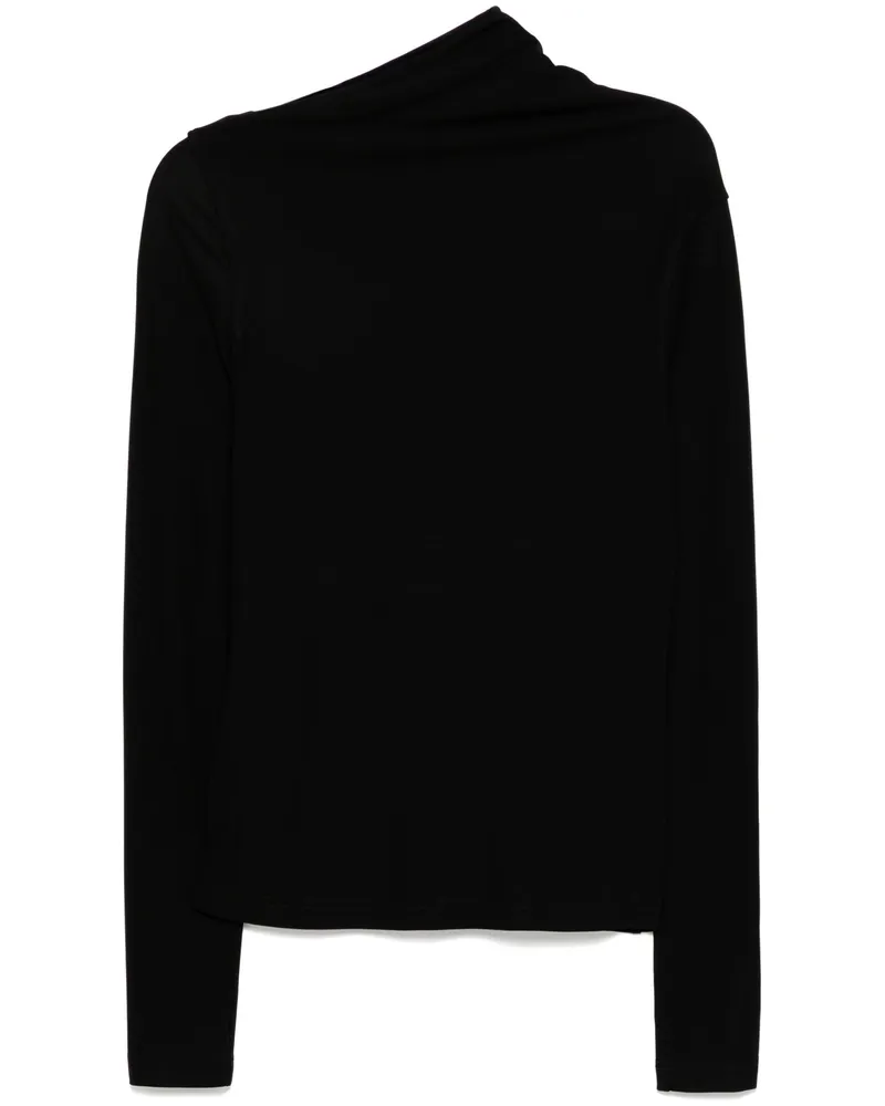 Totême Draped Jersey Top Black