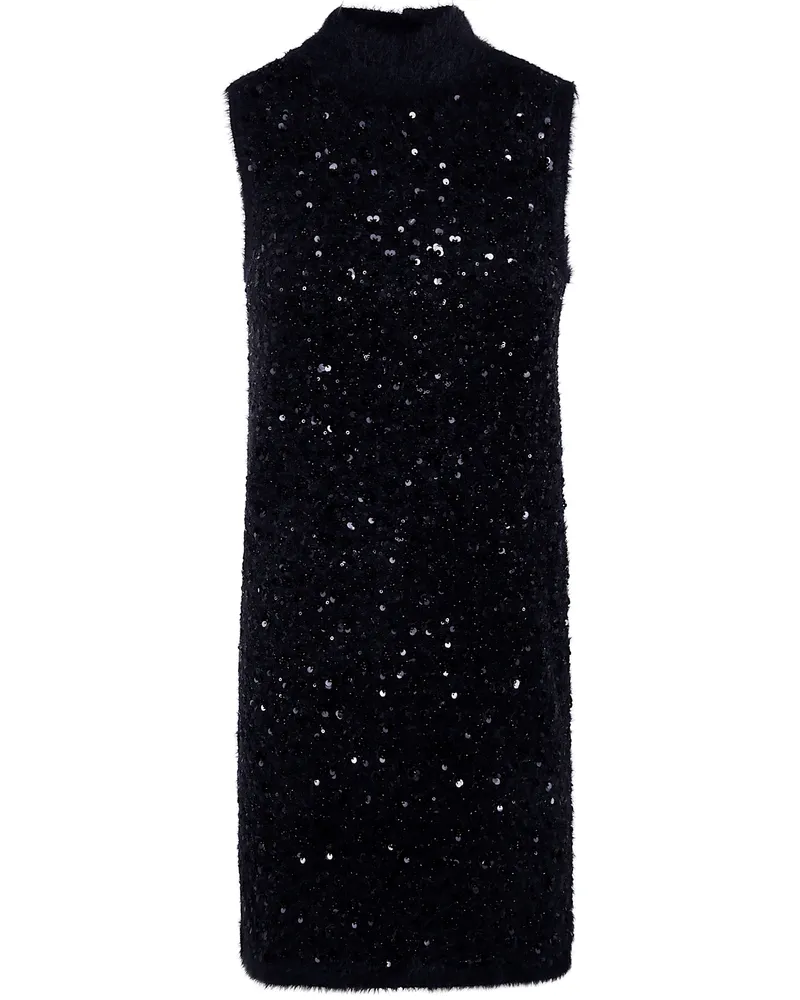 Twin-Set Dress Sleeveless Turtleneck Mini Dress Black