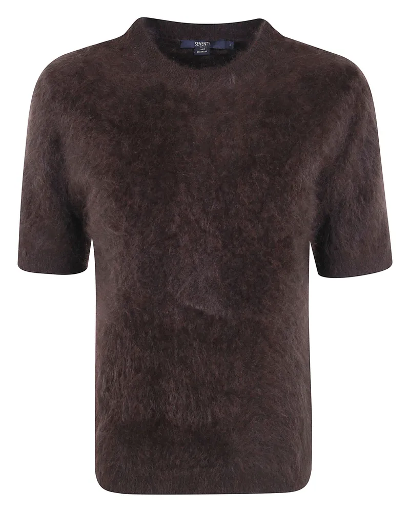 Seventy Sweater Short Sleeves "Cashmere Short Sleeves Round Neck Brown