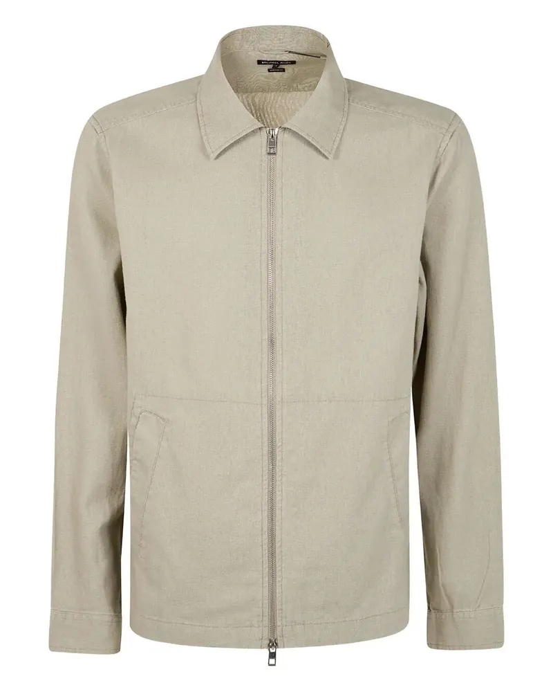 Michael Kors Long Sleeves Linen Cotton Jacket Green