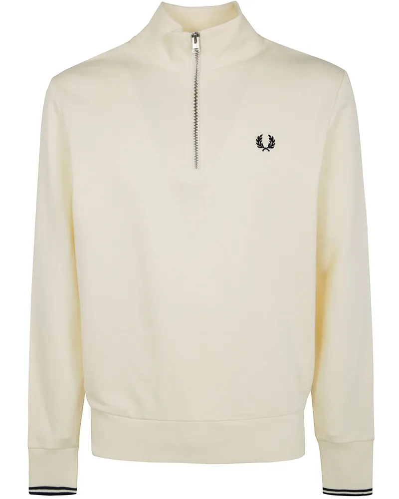 Fred Perry Half Zip Sweatshirt Beige