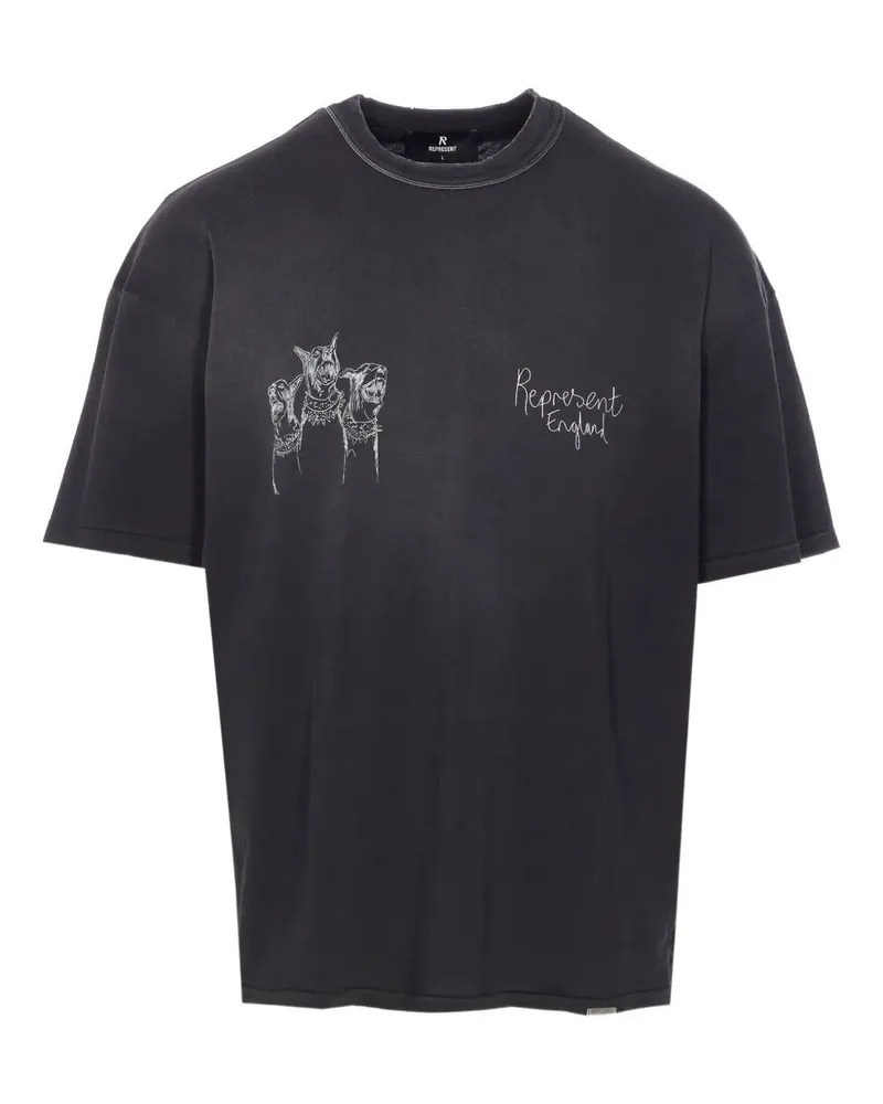 REPRESENT Hand Drawn Thoroughbred Dogs" T-Shirt Black