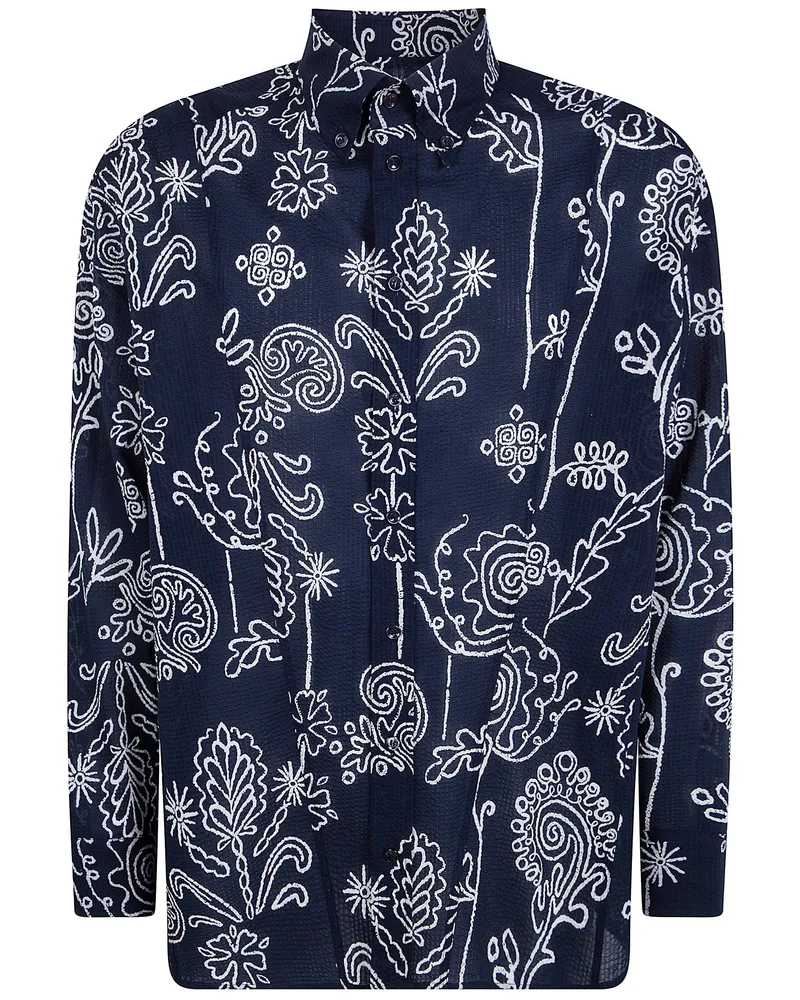 Giorgio Armani Fancy Printed Shirt Jacket Gray