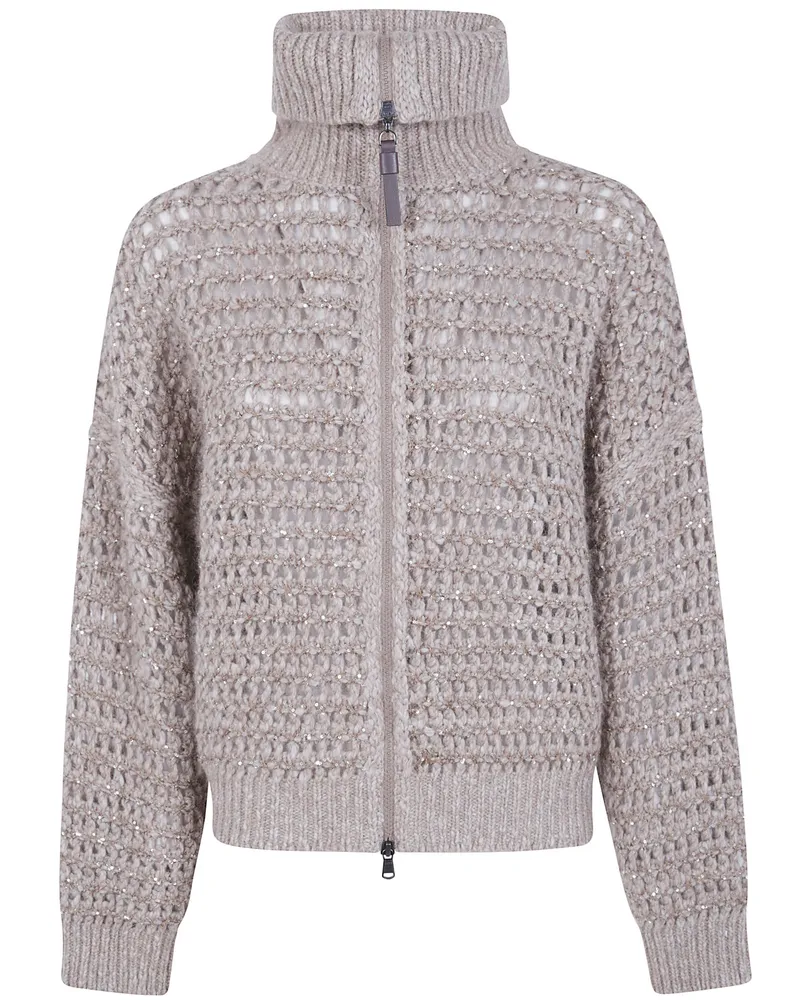 Brunello Cucinelli Sweater Full Zip "Mgo378806 Cva05 Beige