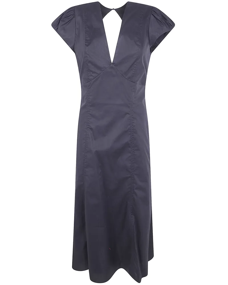 Twin-Set V Neck Midi Dress Black