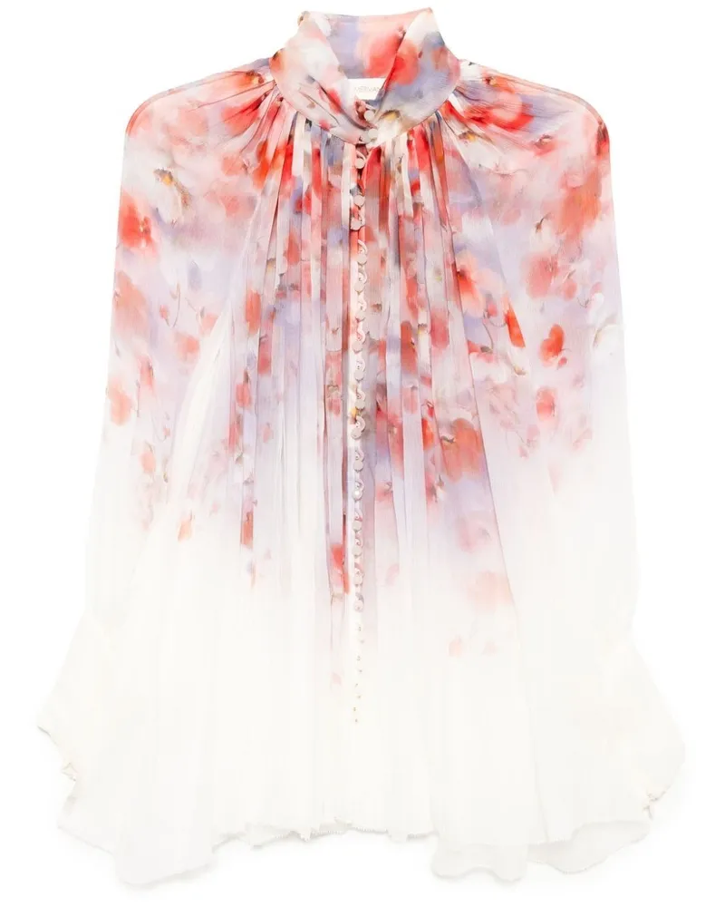 Zimmermann Crush Smock Blouse By Zimmermann Red