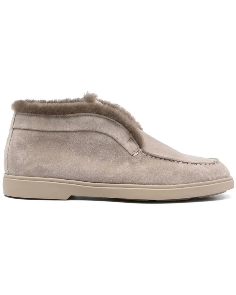 Santoni Fortune" Suede Desert Boots Beige