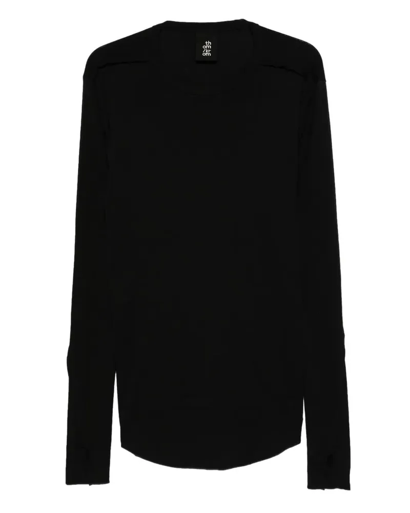 THOM KROM Long Sleeves Men T-Shirt Worked Black
