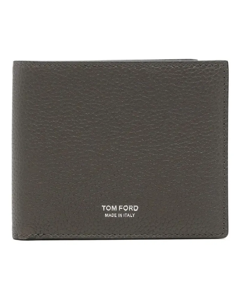 Tom Ford Wallet Soft Grain Leather "T Line Classic Bifold Gray