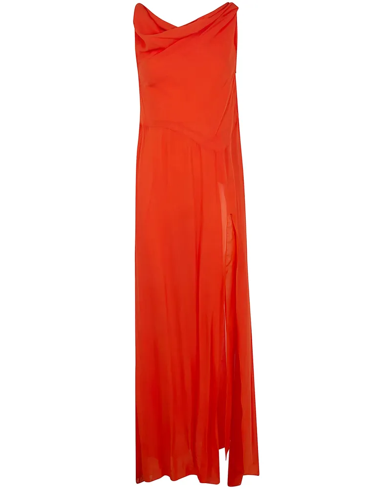 Blumarine Georgette Long Dress Yellow