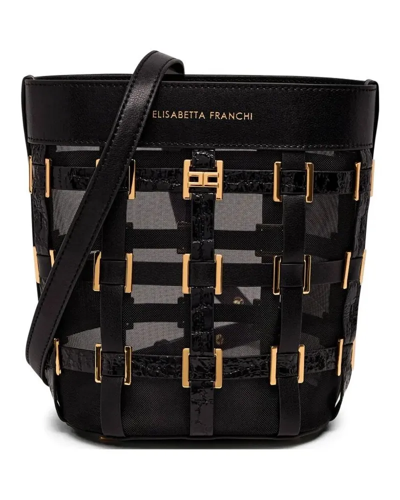 Elisabetta Franchi Studs Satchel Bag Black