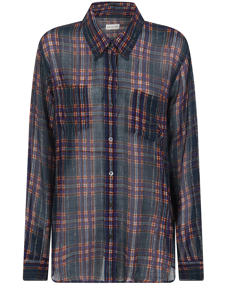 Dries van Noten Shirt Plaid "Cheers Blue