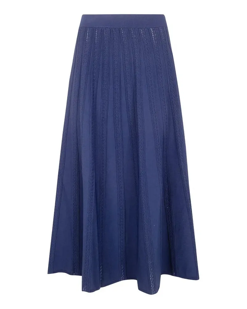 Blumarine Viscose Pointelle Skirt Blue
