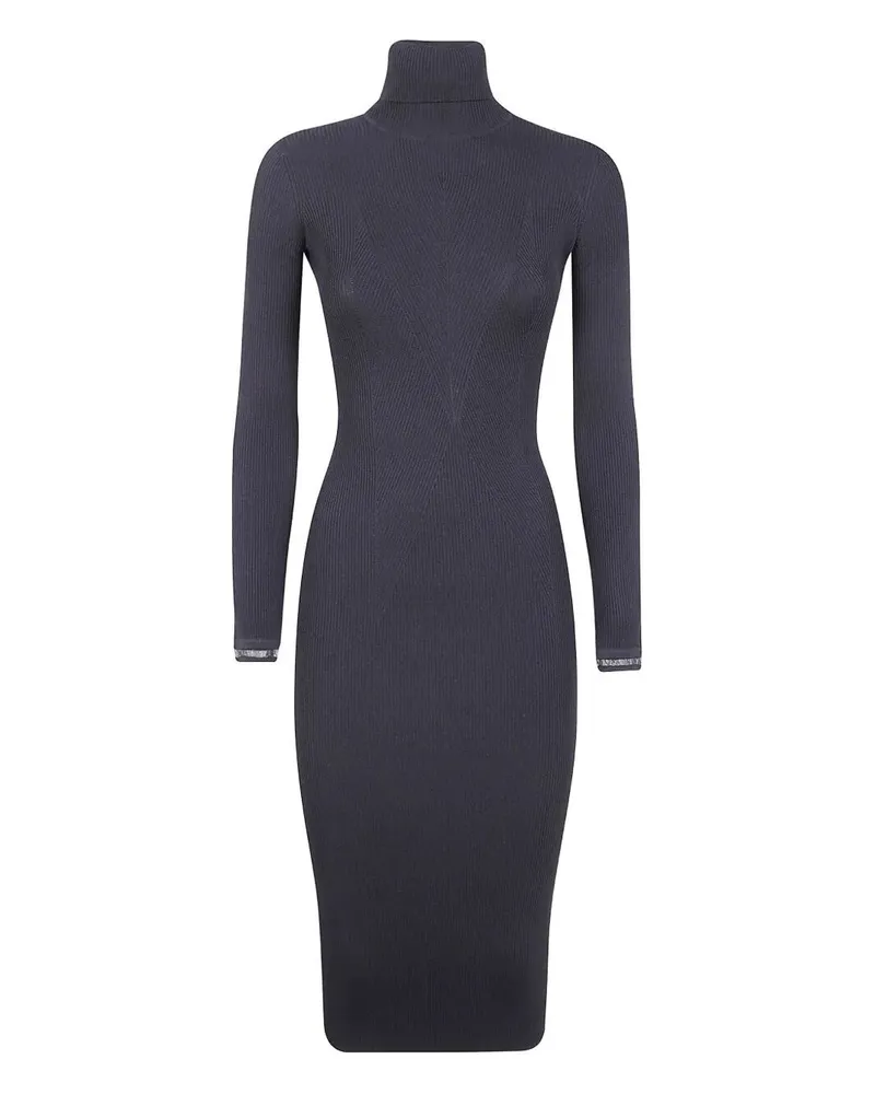 Elisabetta Franchi Long Sleeve Dress With Belt Black