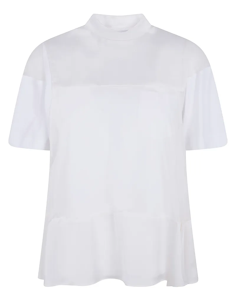 Sacai Satin X Cotton Jersey T-Shirt White