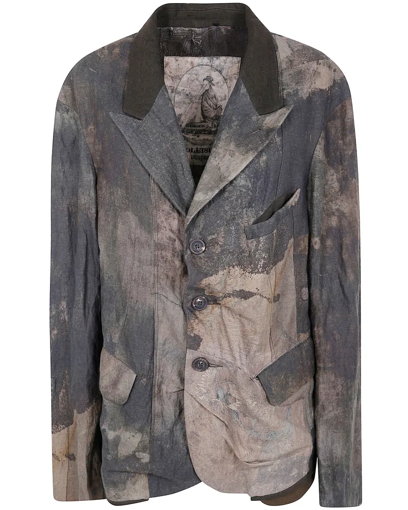 Ziggy Chen Lapel Collar Three Button Blazer Multi