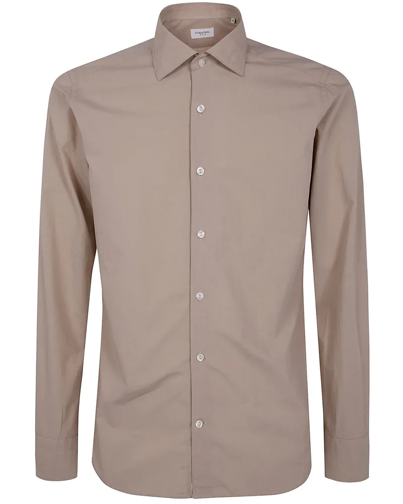 Tintoria Mattei Slim Poplin Shirt Brown