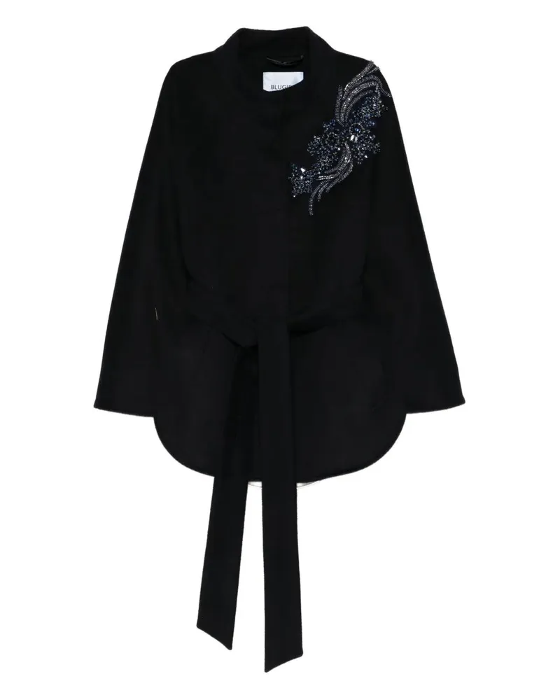 Blumarine Panno Wool Basic Short Coat Blue