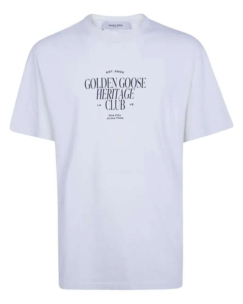 Golden Goose T-Shirt Regular Gauze Cotton Jersey "Journey M's White