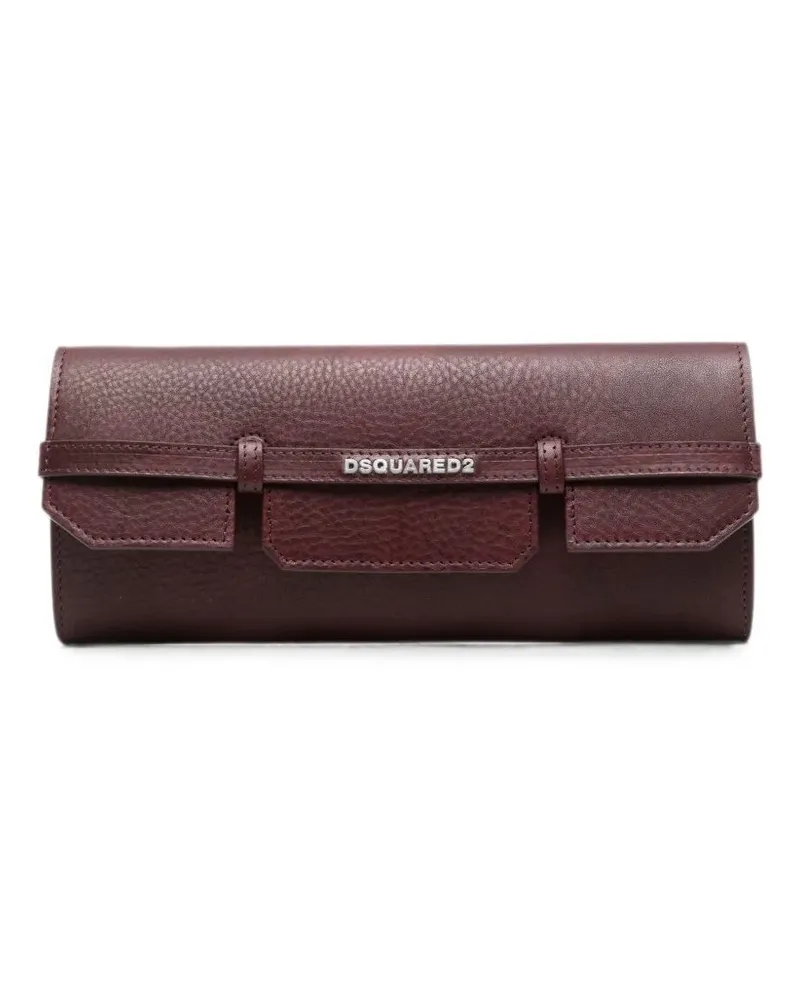 Dsquared2 Clutch Leather "Vacchetta Logo Red