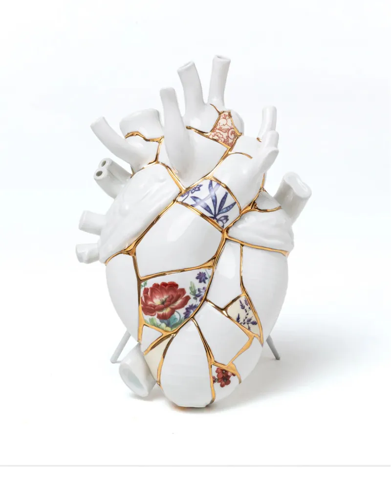Seletti Love In Bloom Kintsugi' Vase Cm 16.5 X 9 H 25 Multi