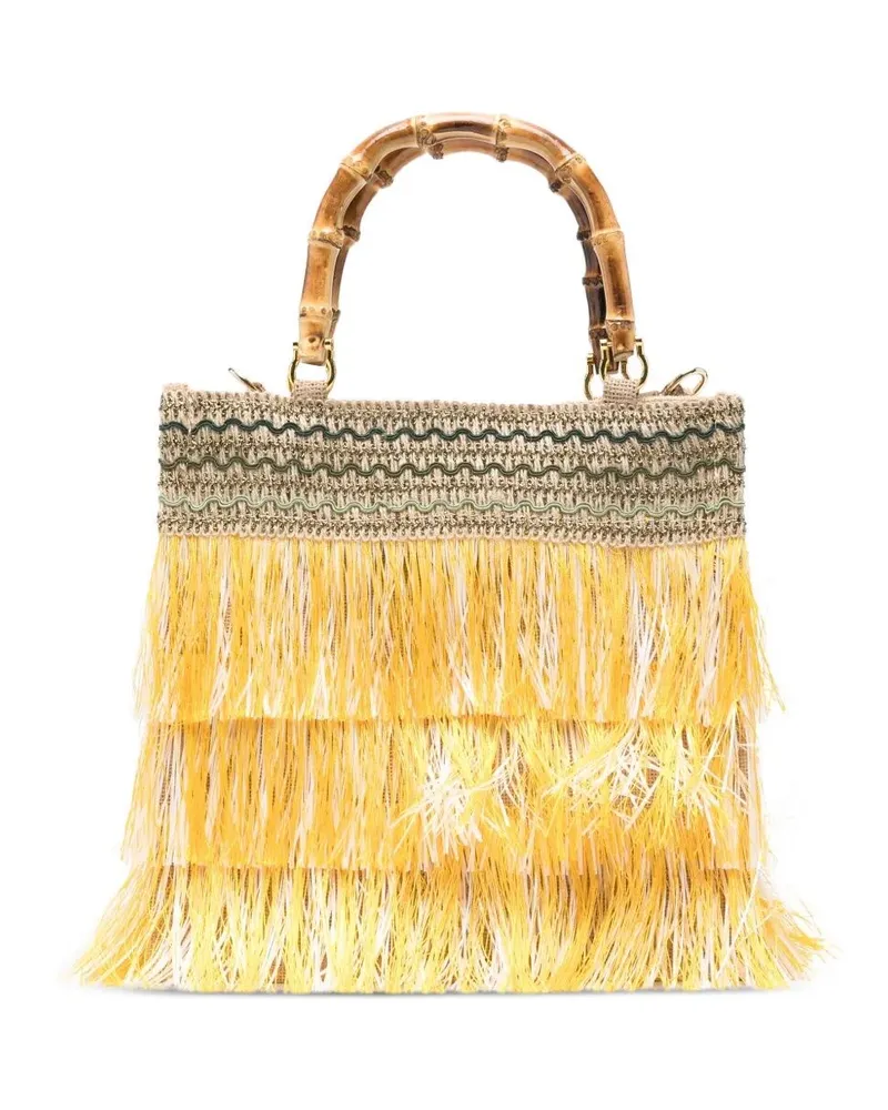 La Milanesa Orchidea Fringe Medium Bag Yellow
