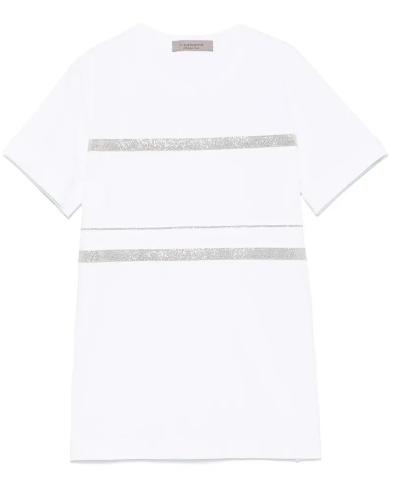 D.EXTERIOR D. EXTERIOR Cotton Jersey Chain Drop T-Shirt White