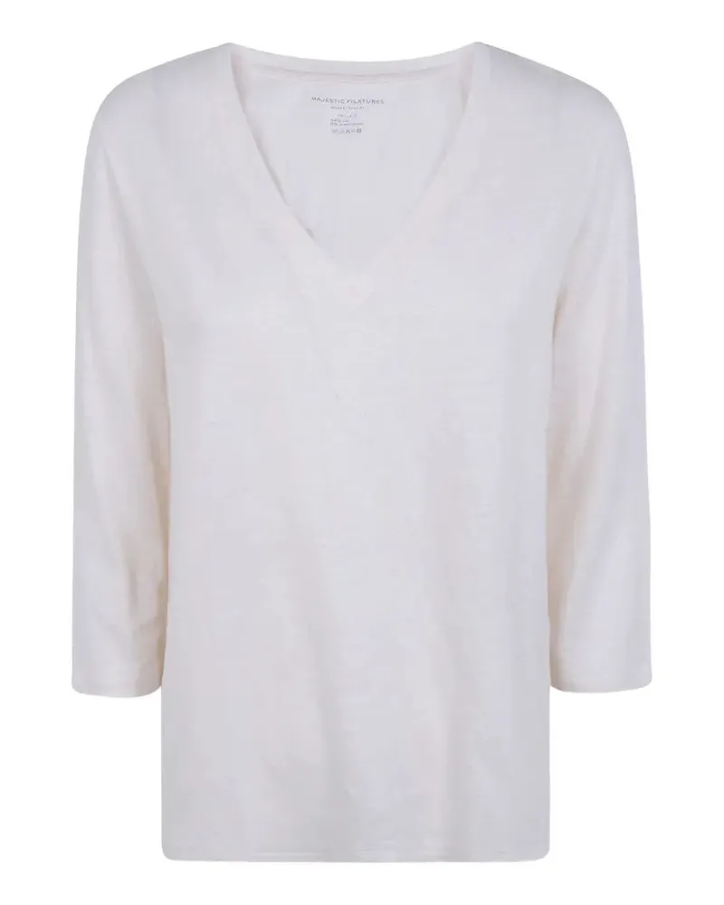 Majestic Three Quarter Sleeve Shirt Beige