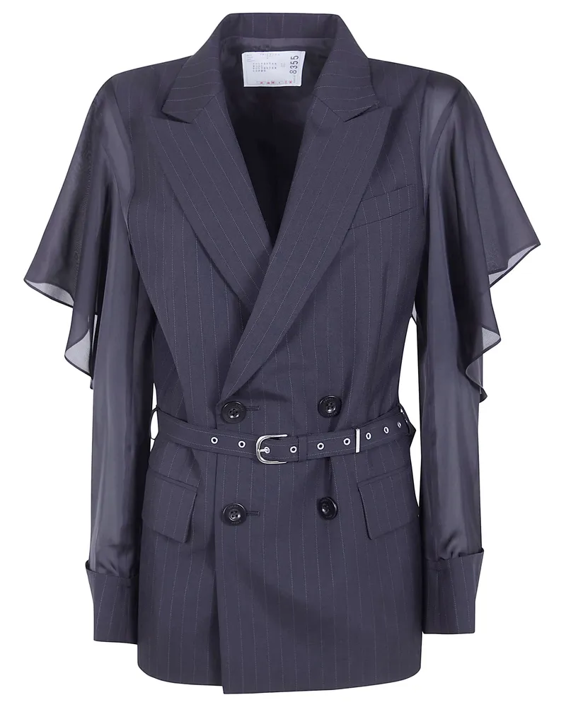 Sacai Chalk Stripe Jacket Black