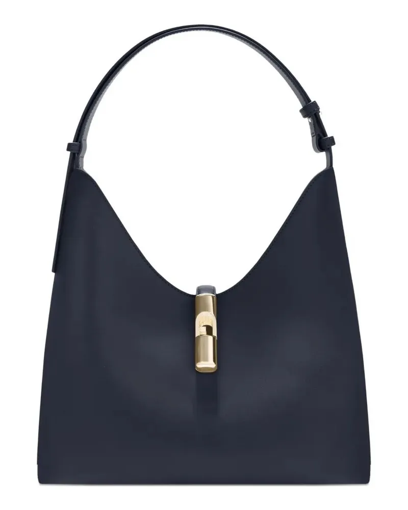 Furla Furla Goccia" Sidney Calf Leather Medium Hobo Bag Blue