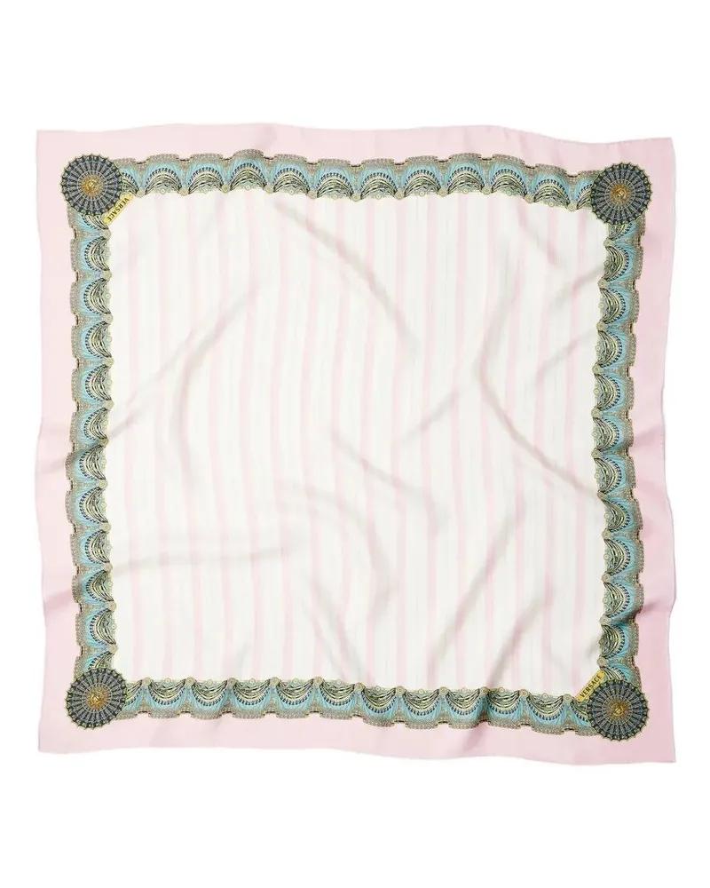 Versace Scarf 90X90 Silk Twill Bio Print "The Encore Pink
