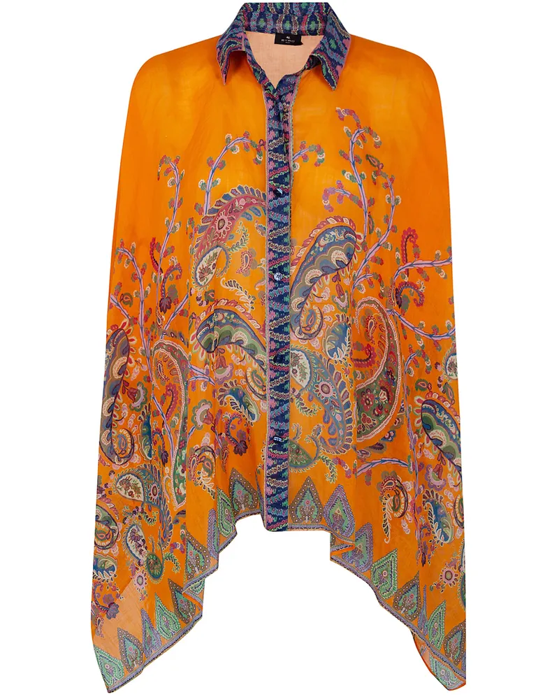 Etro Printed Oversized Shirt Yellow