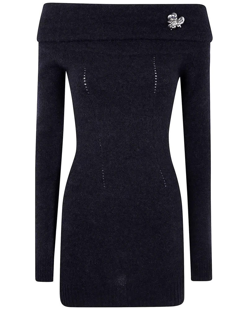 Blumarine Knit Mini Dress Black