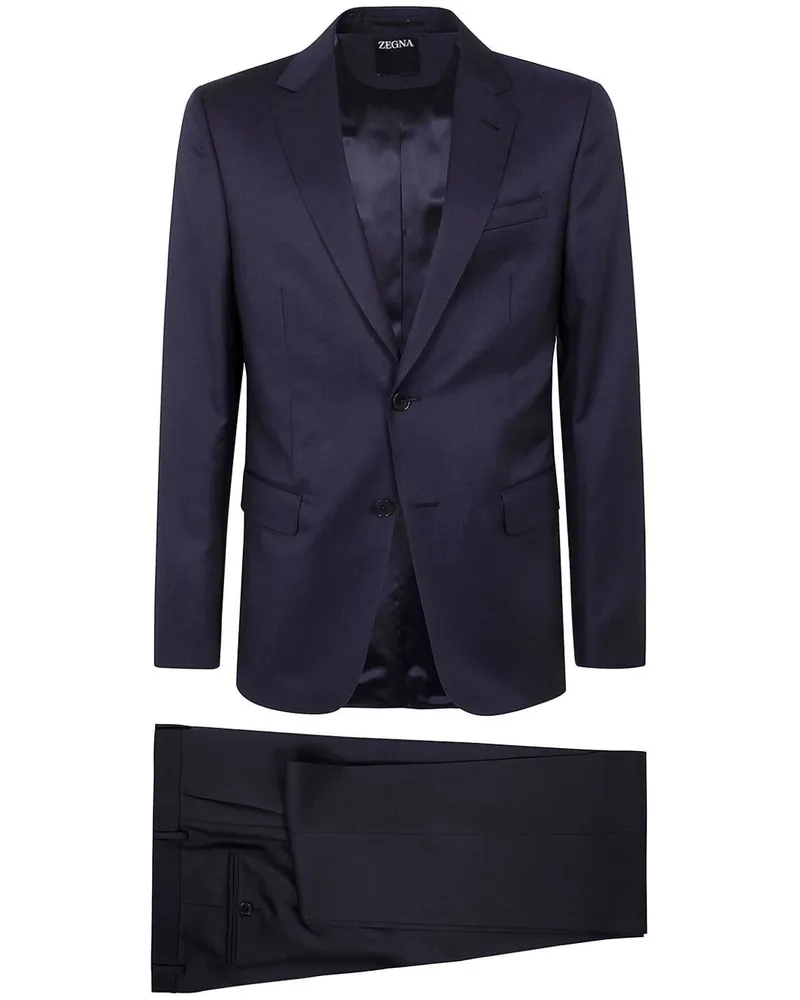 Ermenegildo Zegna Pure Wool Suit By Zegna Blue