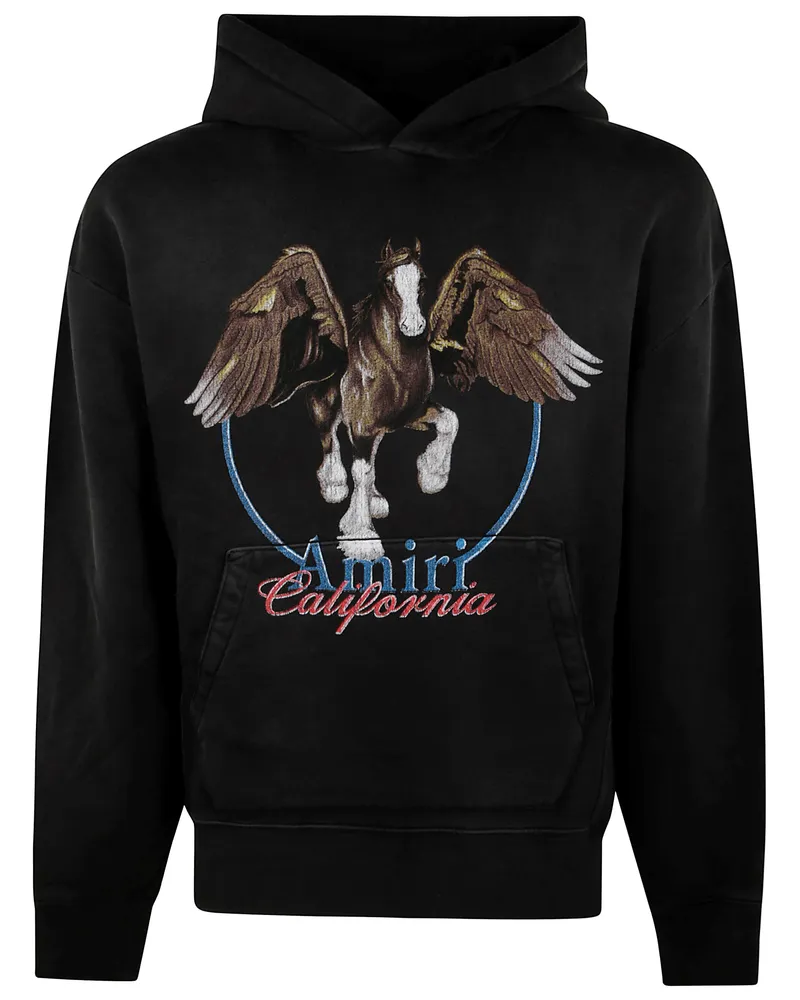 Amiri Vintage Wash Pegasus Os Hoodie Black