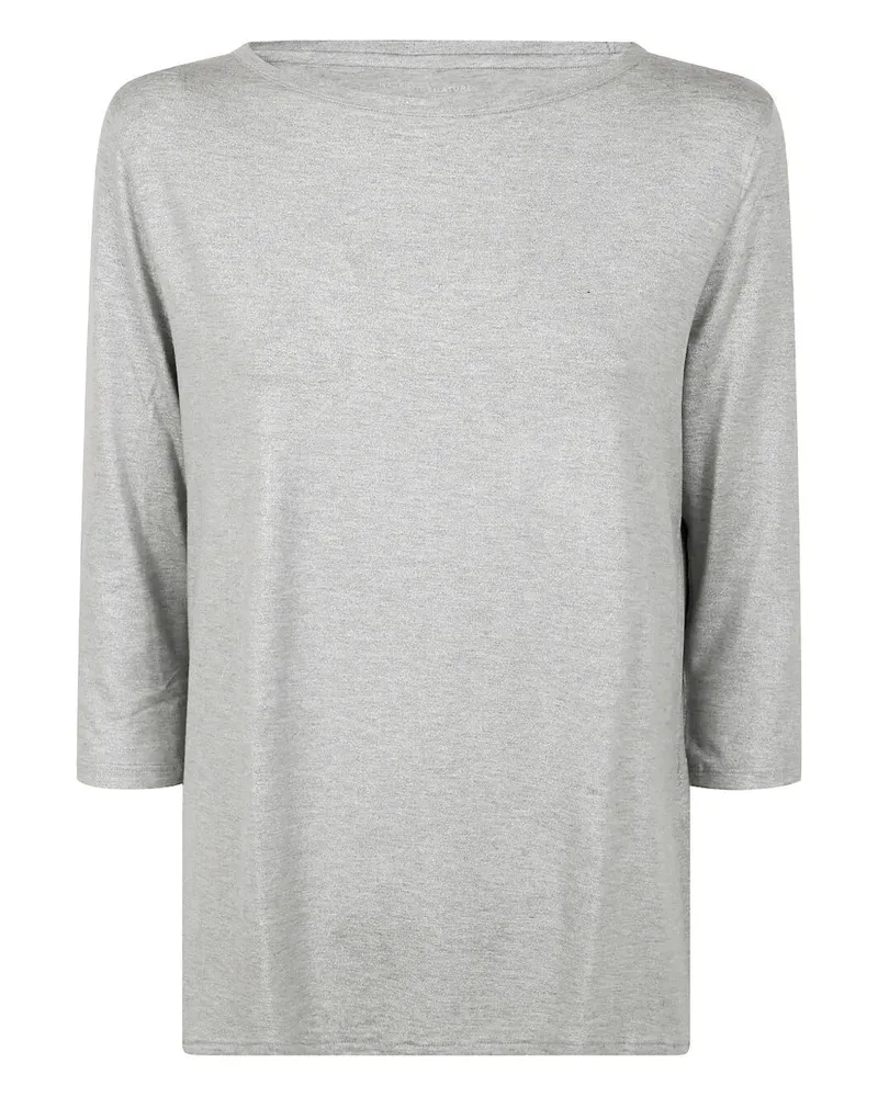 Majestic Boat Neck 3 Sleeves Sweater Metallic