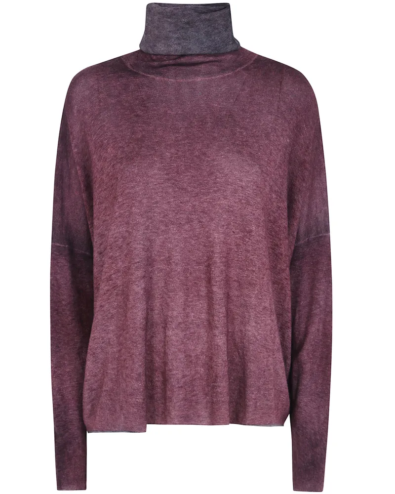 Avant Toi Sweater Hand Painted Ultralight Cashmere Wool High Neck Pull Red