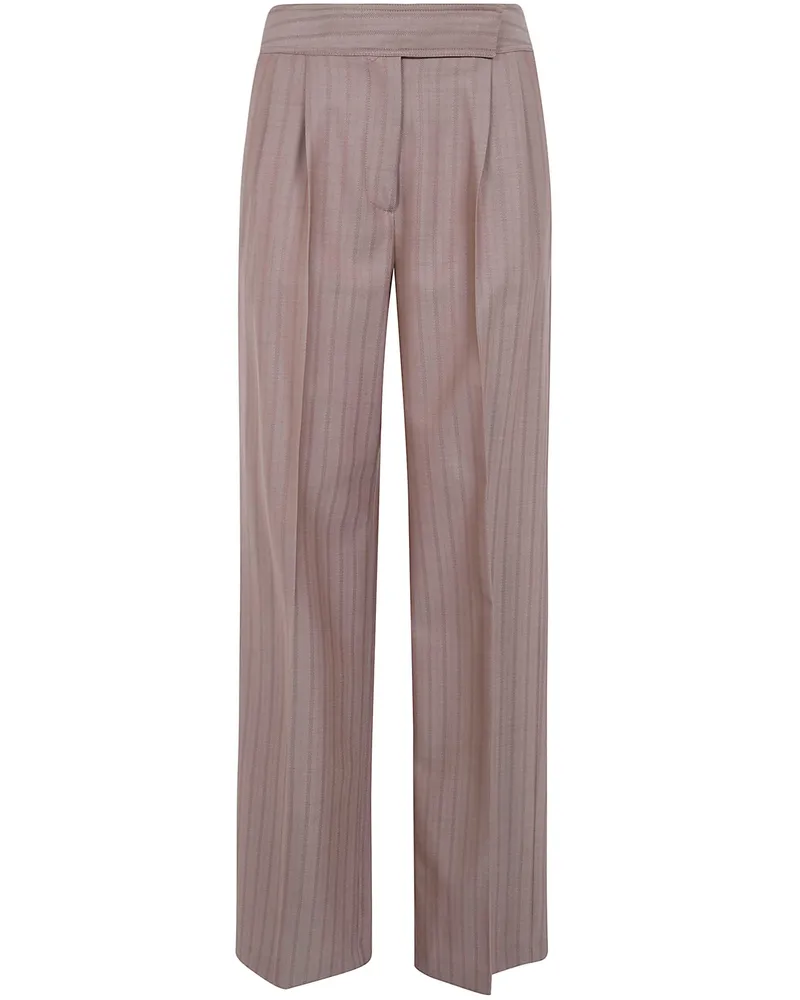 Etro Pants High Waist Wide Leg Trousers Brown