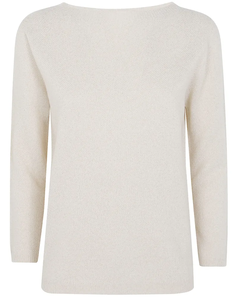 Fabiana Filippi Sweater Boatneck "Lurex Platinum White