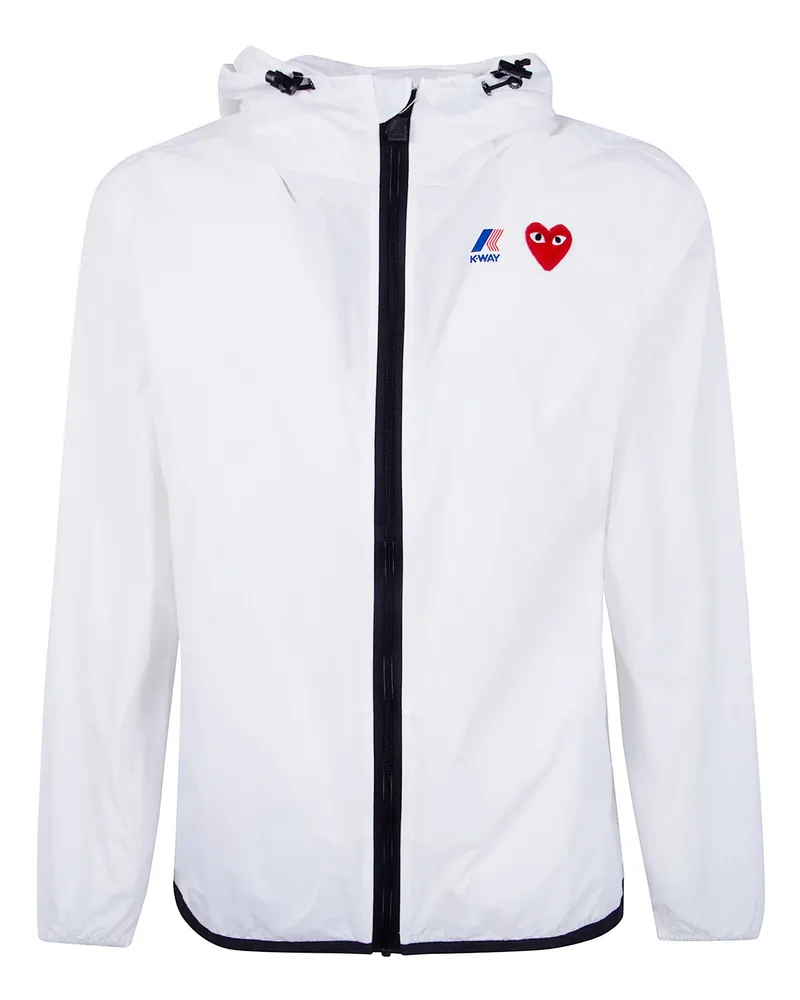 Comme des Garçons K-Way Full Zip Jacket Red Emblem White