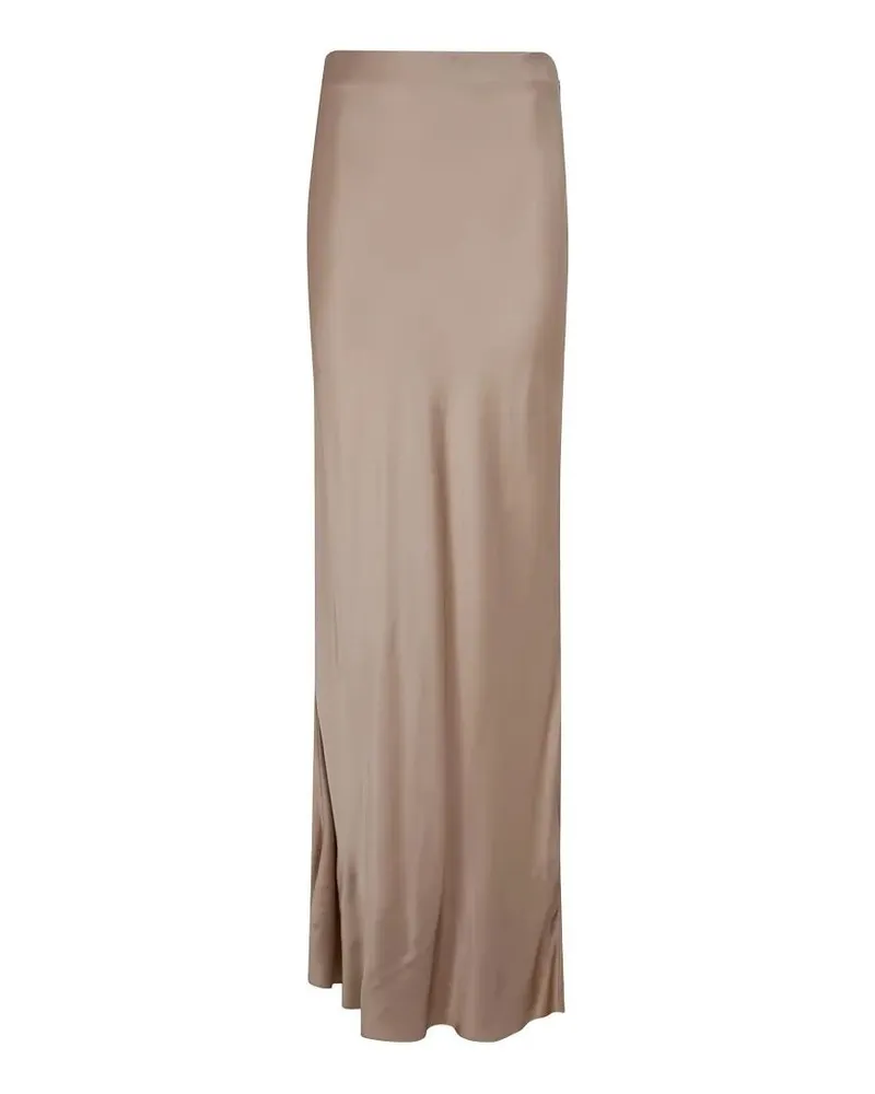 Blumarine Satin Long Skirt Beige