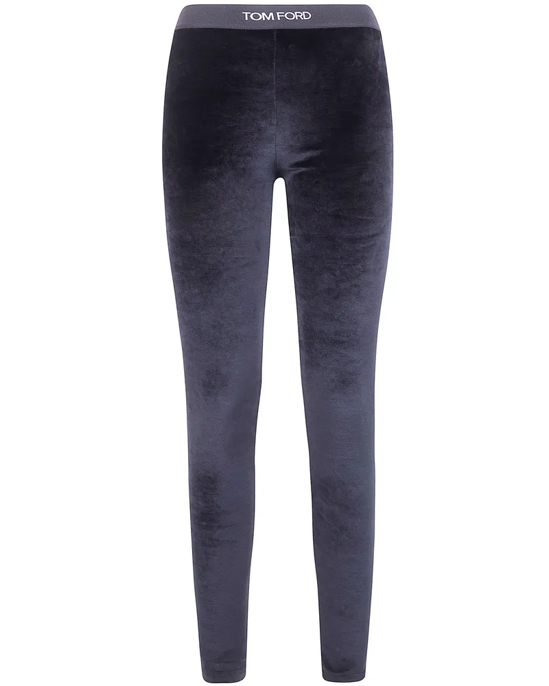 Tom Ford Stretch Lustrous Velour Leggings Black
