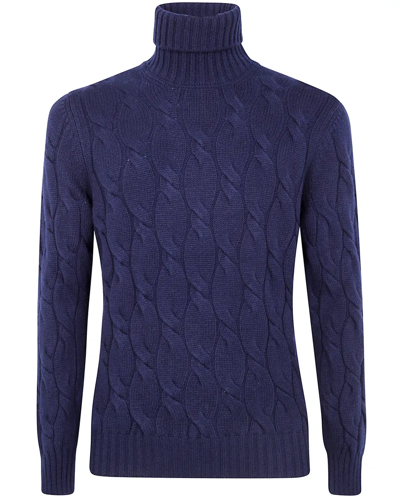 BARBA Turtle Neck Sweater Blue