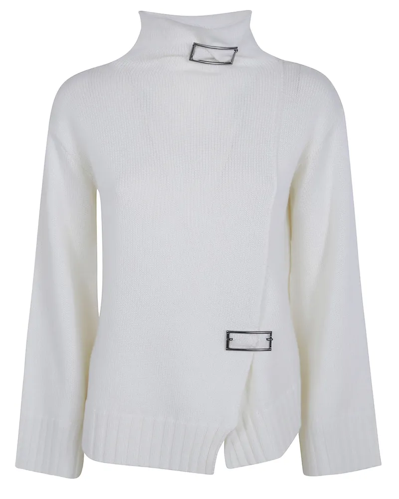 Pier Antonio Gaspari Sweater With Buckles "1V6817m. Qa8 V02 Milk White