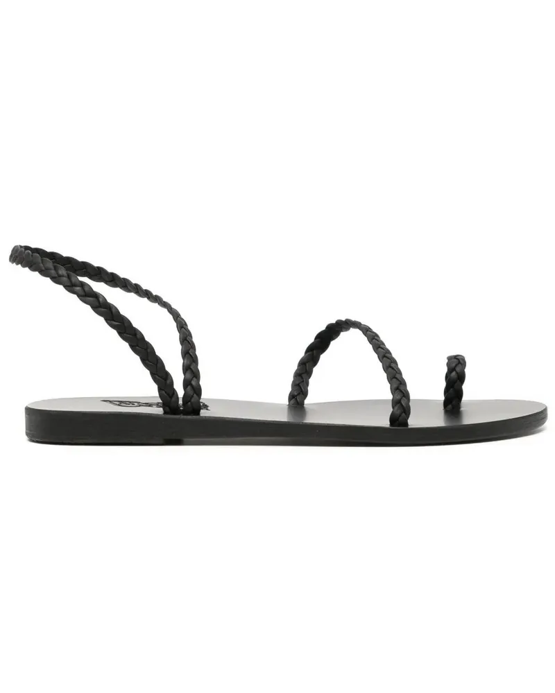 Ancient Greek Sandals Eleftheria Woman Flat Sandals Black