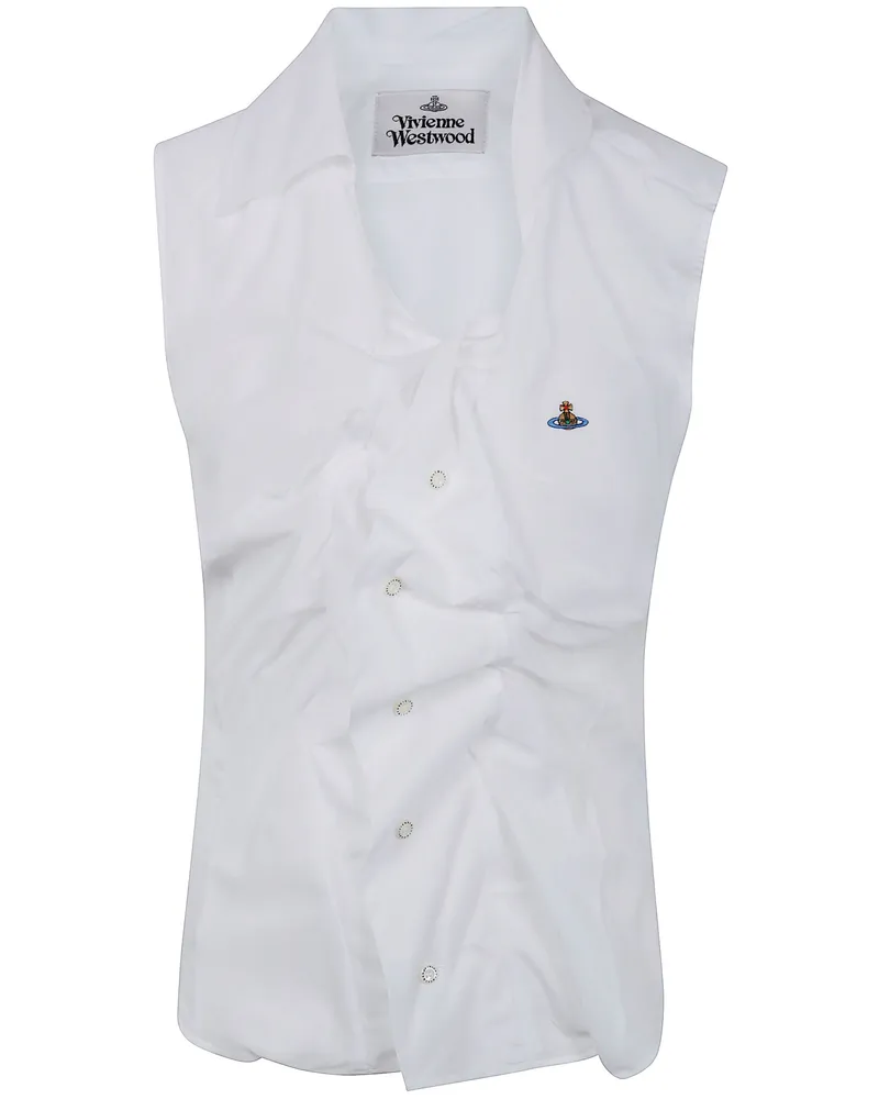 Vivienne Westwood Short Sleeves Drunken Shirt White