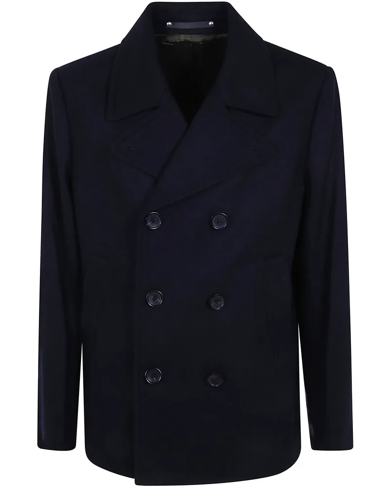 Paul Smith Pea Coat Blue Mens Pea Coat Blue
