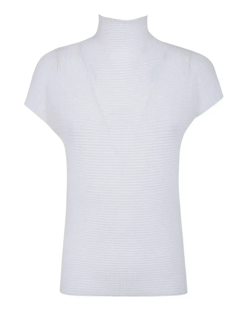 Issey Miyake Wooly Pleats Bk Wt 66" Shirt White